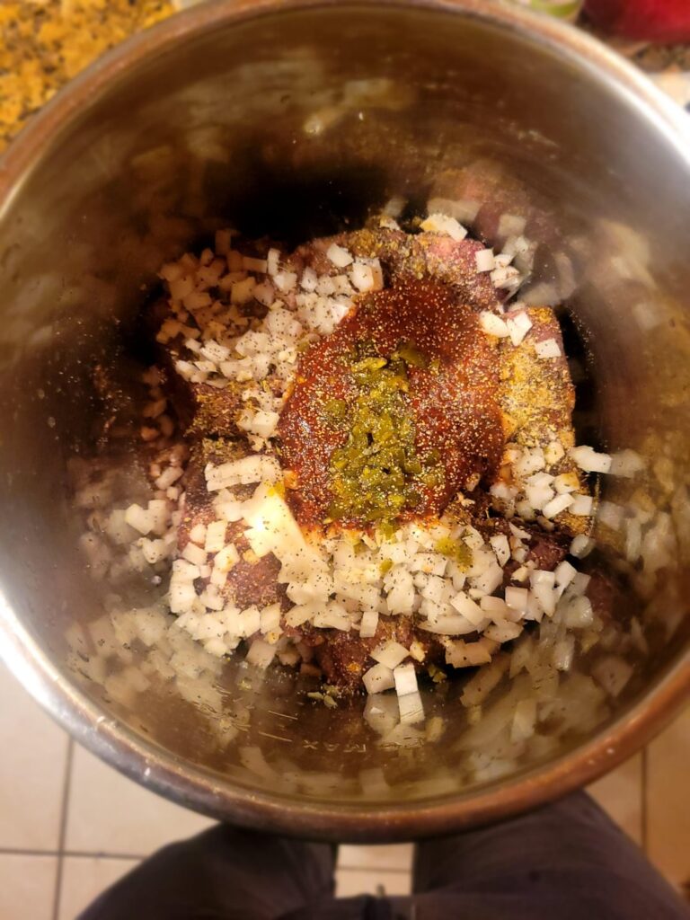 First time slow cooking a beef roast. Made Barbacoa tacos.