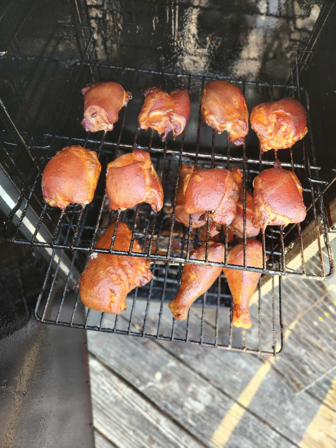 Pecan Smoked Chicken Thighs, Drums and a Breast Dining and Cooking