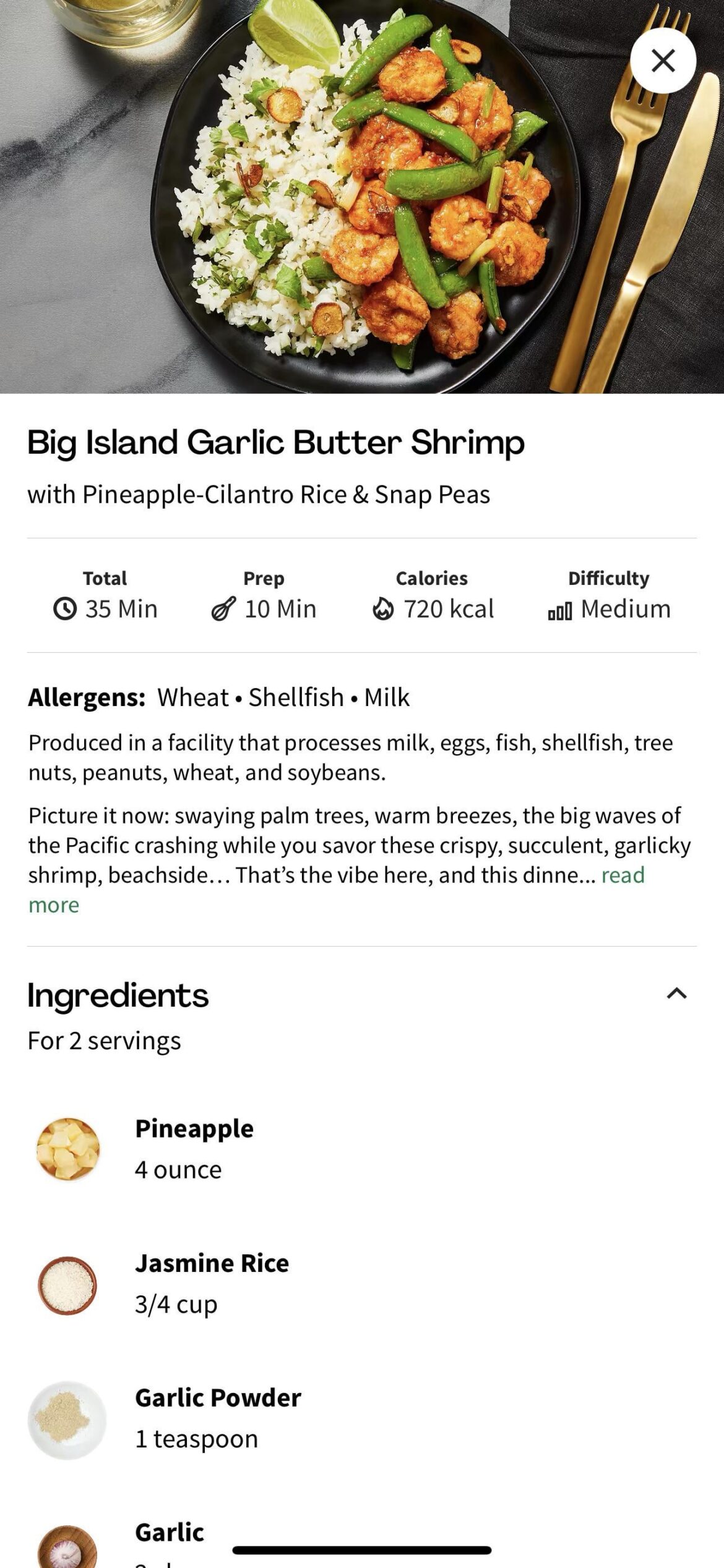 Big Island Garlic Butter Shrimp