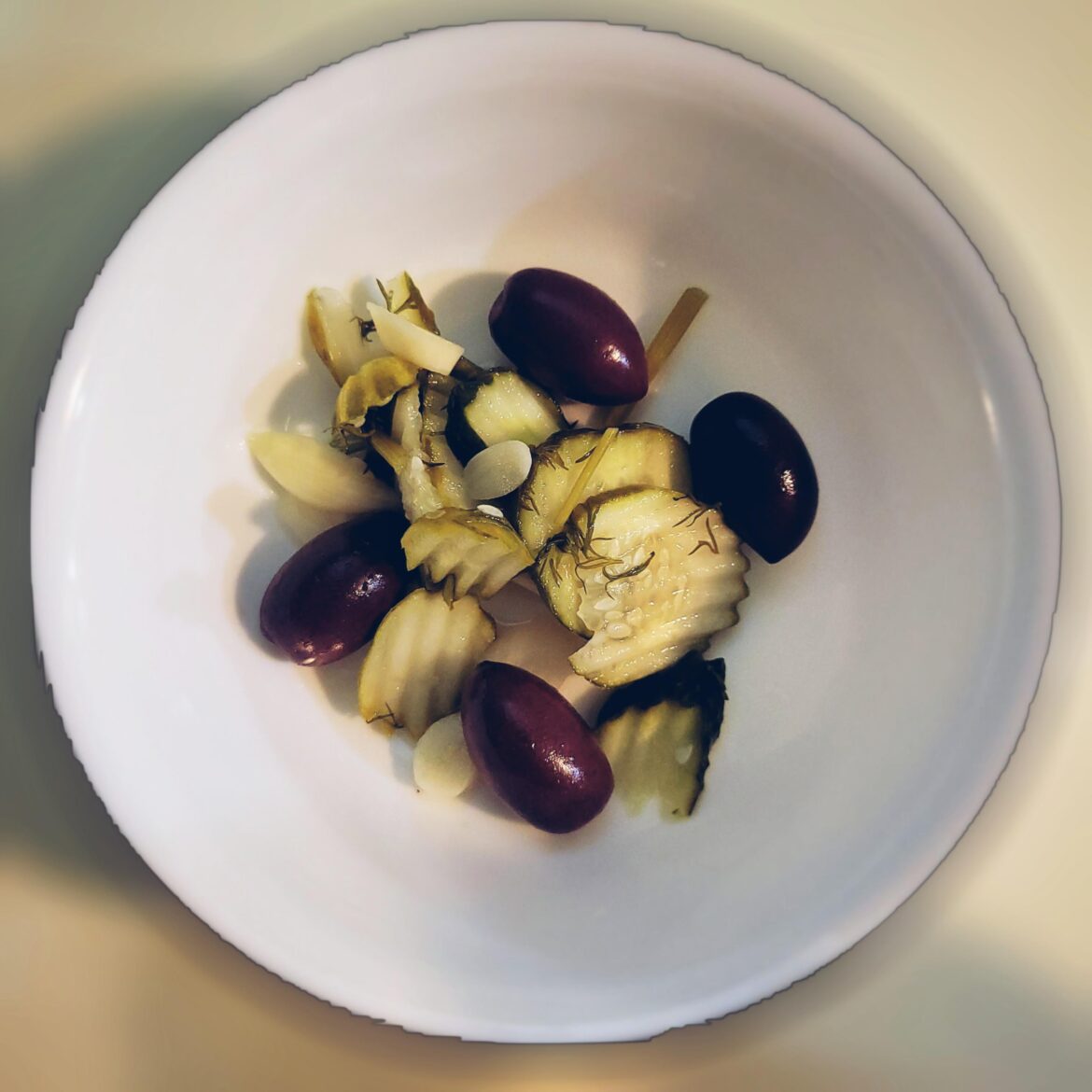 Pickels and Kalamata Olives