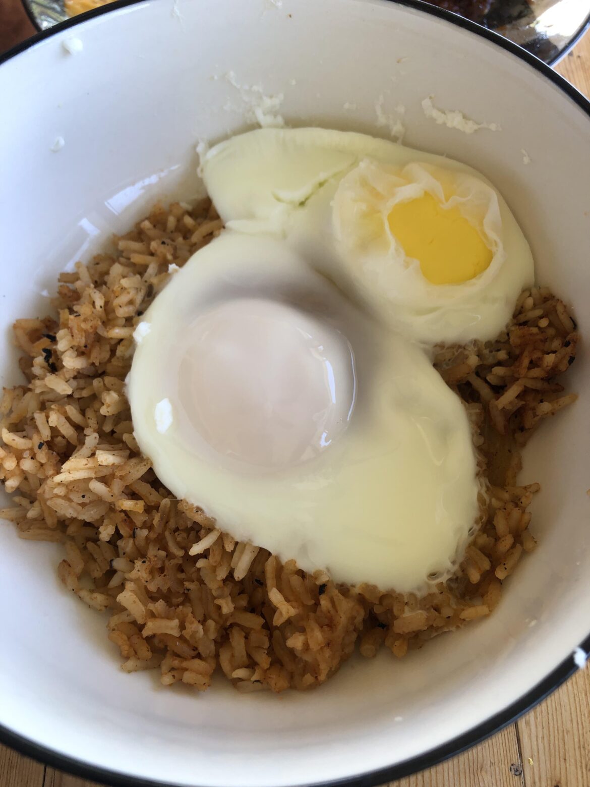 Two Eggs on Spanish Rice