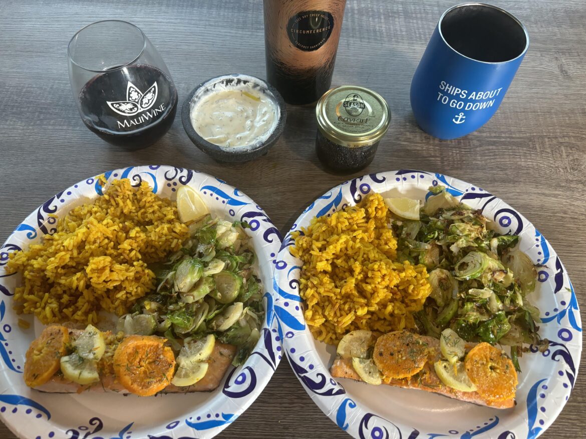 Mandarin Orange Trout with Aparagus (subbed Brussels) 10/10.