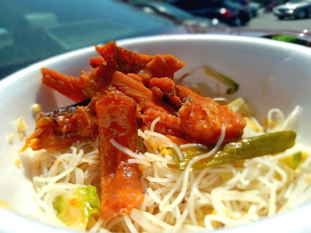 Jean Claude Van Damme Meal: Blood Sport Remake. Spicy Eel and Rice Noodles