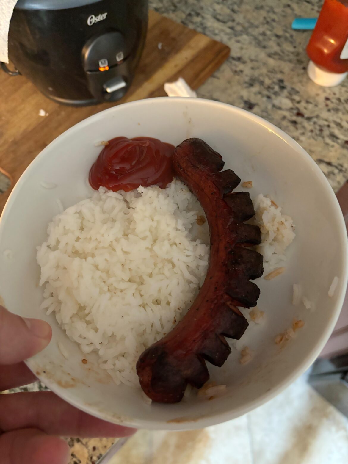Hotdog + rice