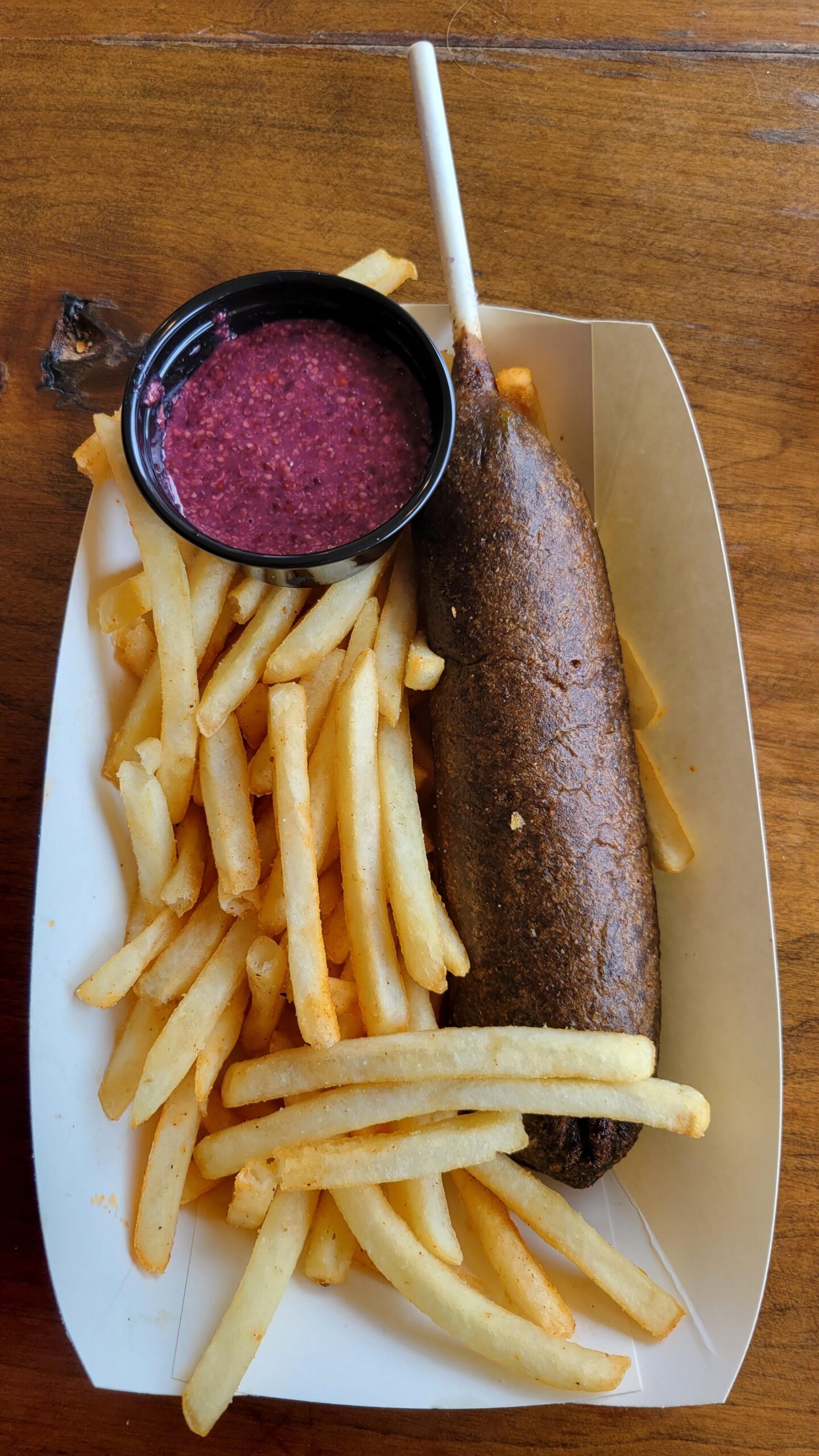 Boysenberry Corn Dog with Boysenberry Mustard, Knott's Berry Farm