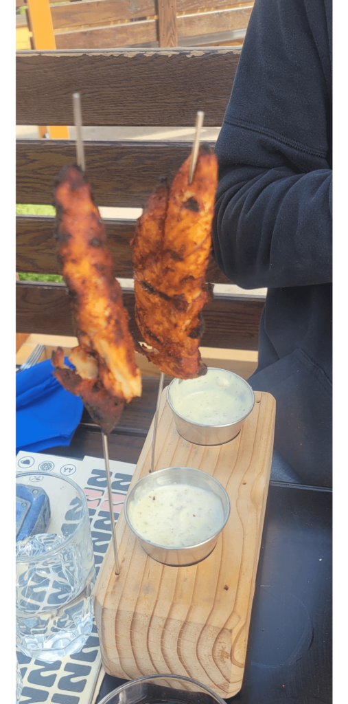 Pica Pica chicken skewers at a new restaurant in town