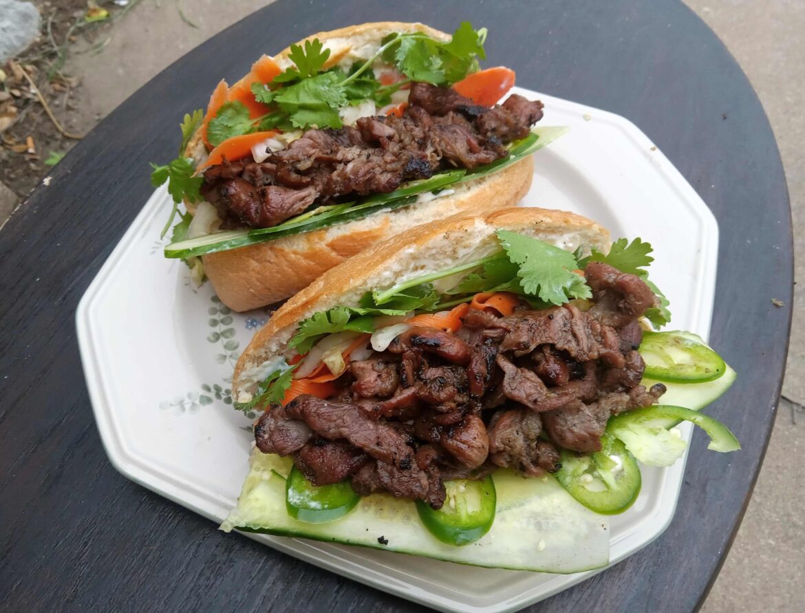 Marinated and Grilled Pork Banh Mi - the pork MUST be grilled over wood!
