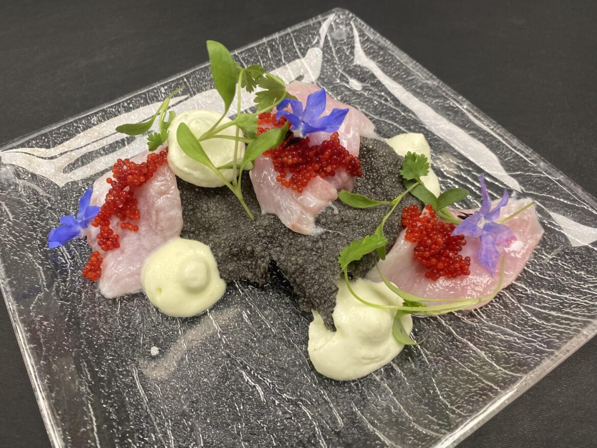Hamachi crudo | buttermilk | yuzu | tobiko | green apple espuma