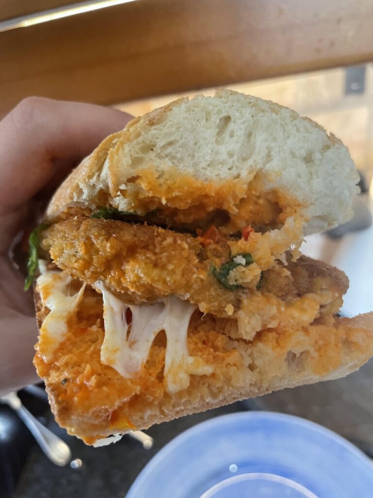 Chicken pepperoni sandwich