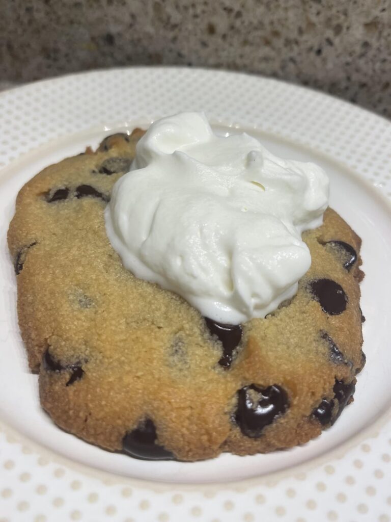 Ya ever just need a sizable chocolate chip cookie with s’more’s flavored whipped cream?