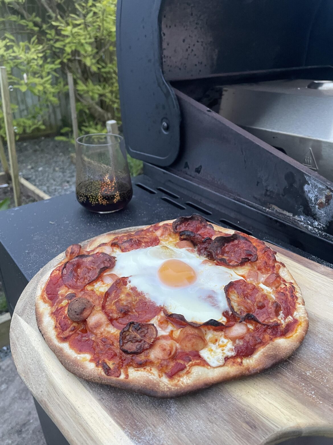 Put an egg on that pizza! Was delicious.