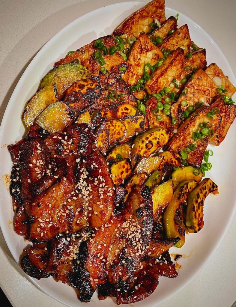 King oyster mushrooms, kabocha squash, pork belly