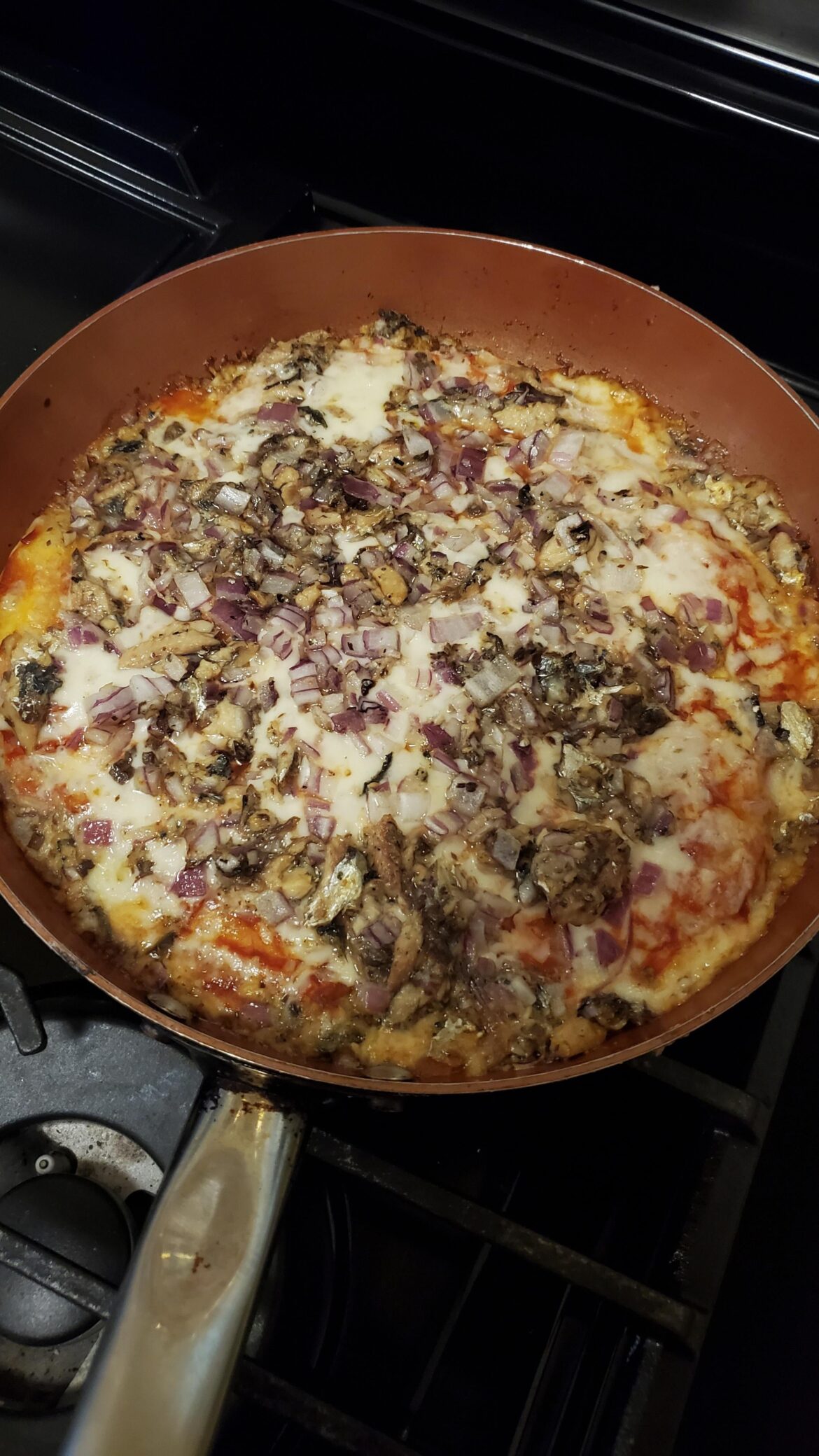 My brazillian cousins pepperjack, sardine pizza that they dipped, and ate with mustard and ketchup