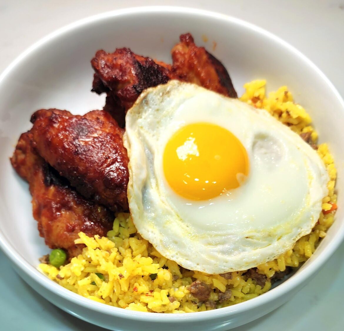 Air-Fried Wings, Leftover Rice, Egg