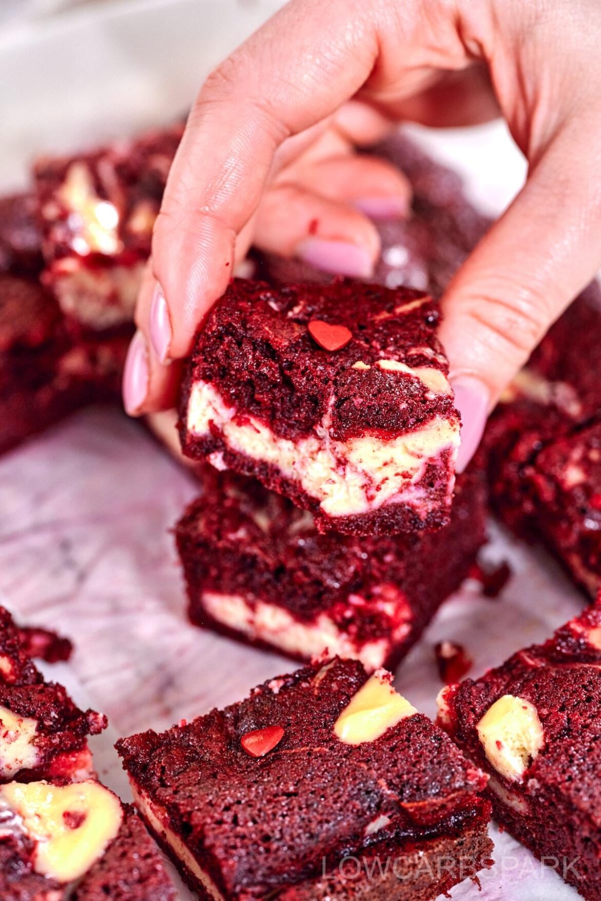 Keto Red Velvet Cheesecake Brownies