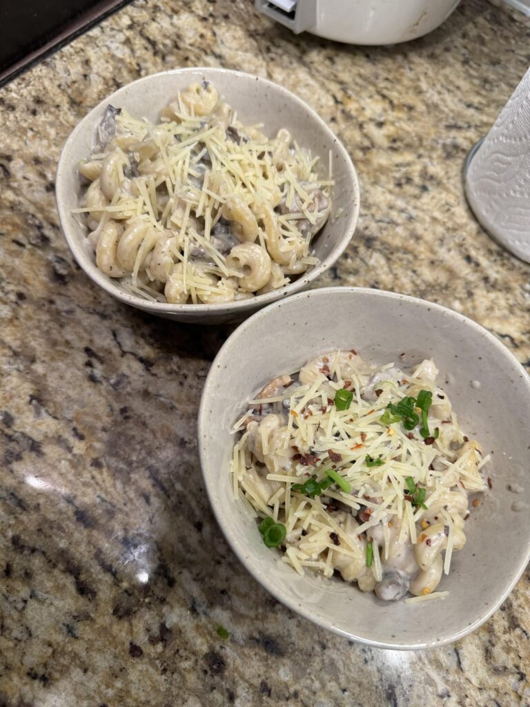 Mushroom Cavatappi! One of my favs, always a re-order