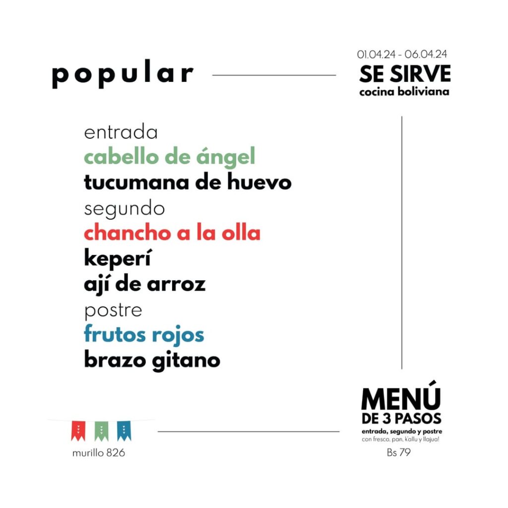 Popular Cocina Boliviana - La Paz, Bolivia (85th best Latin American restaurant, according to 50 Best)