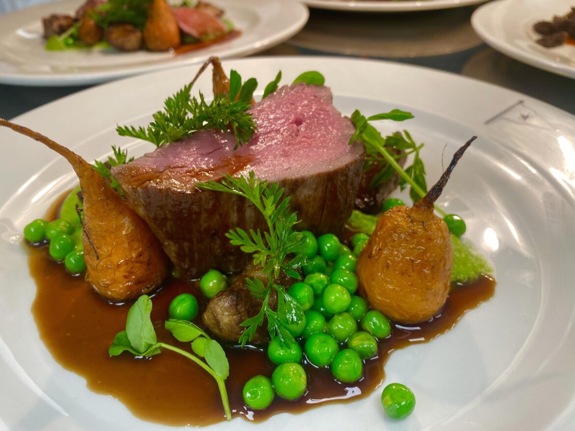 Sous vide tenderloin | English peas | Jerusalem artichoke | local thumbilina carrot