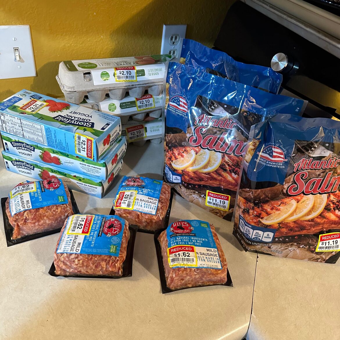 Clearance food haul at Kroger