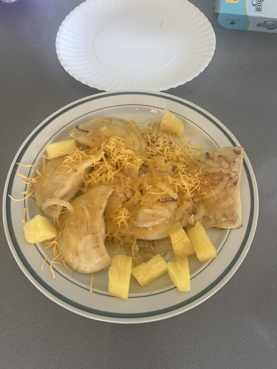 Perogies with pineapple