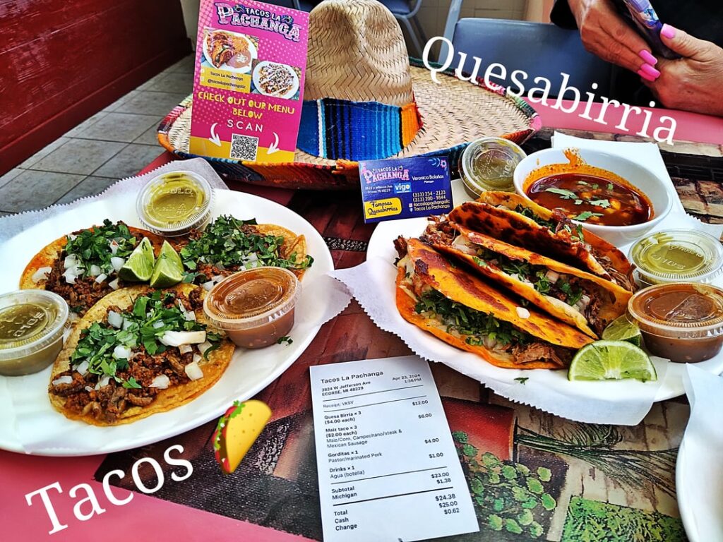 Tacos La Pachanca $1.50 Taco Tuesday, Marvelous Quesabirria 😋. Ecorse Mi owner from Sw Detroit via Jalisco Mexico