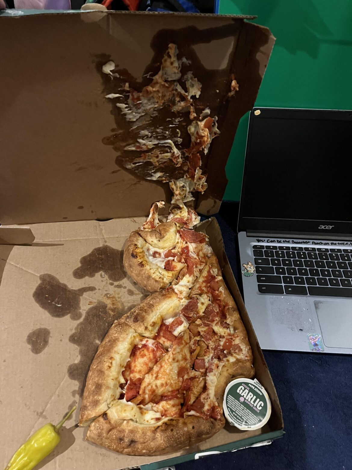 how my bf came home with the pizza