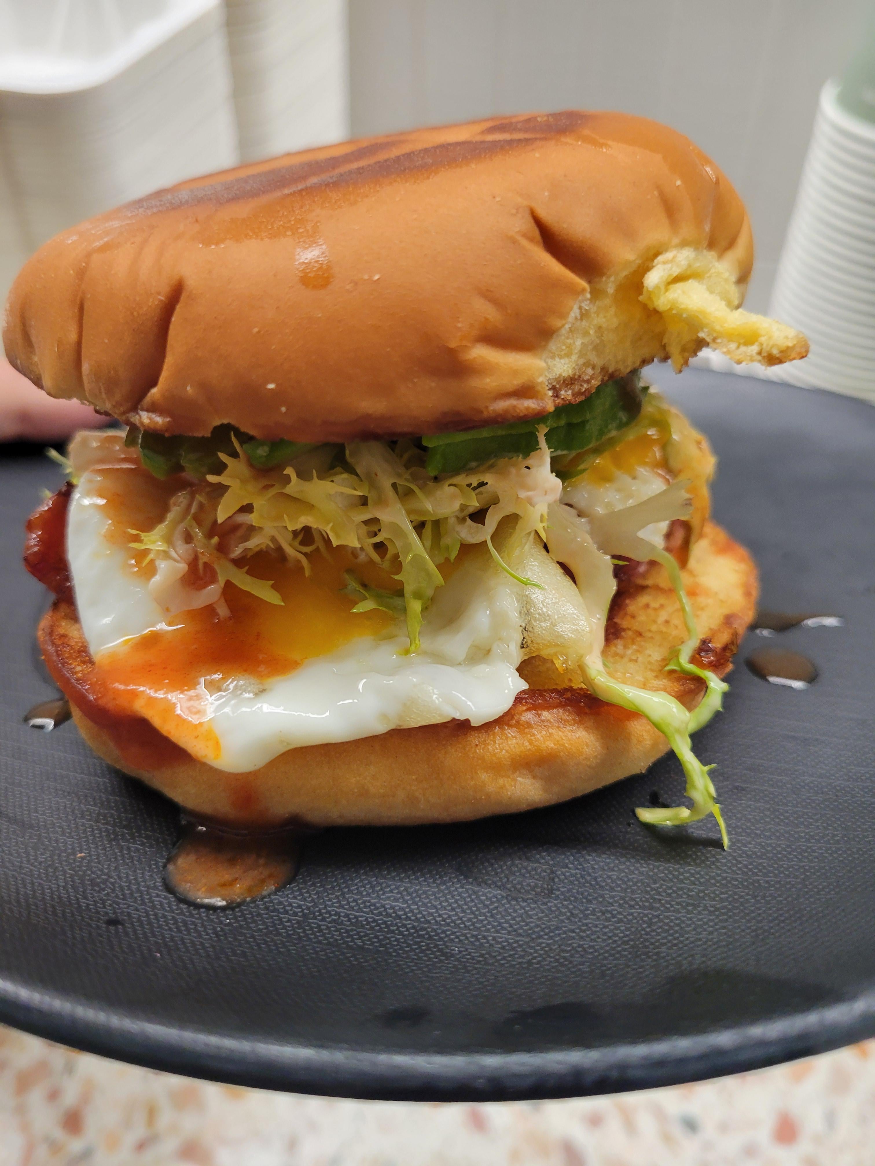 Bacon & avocado breakfast sandwich! Dining and Cooking