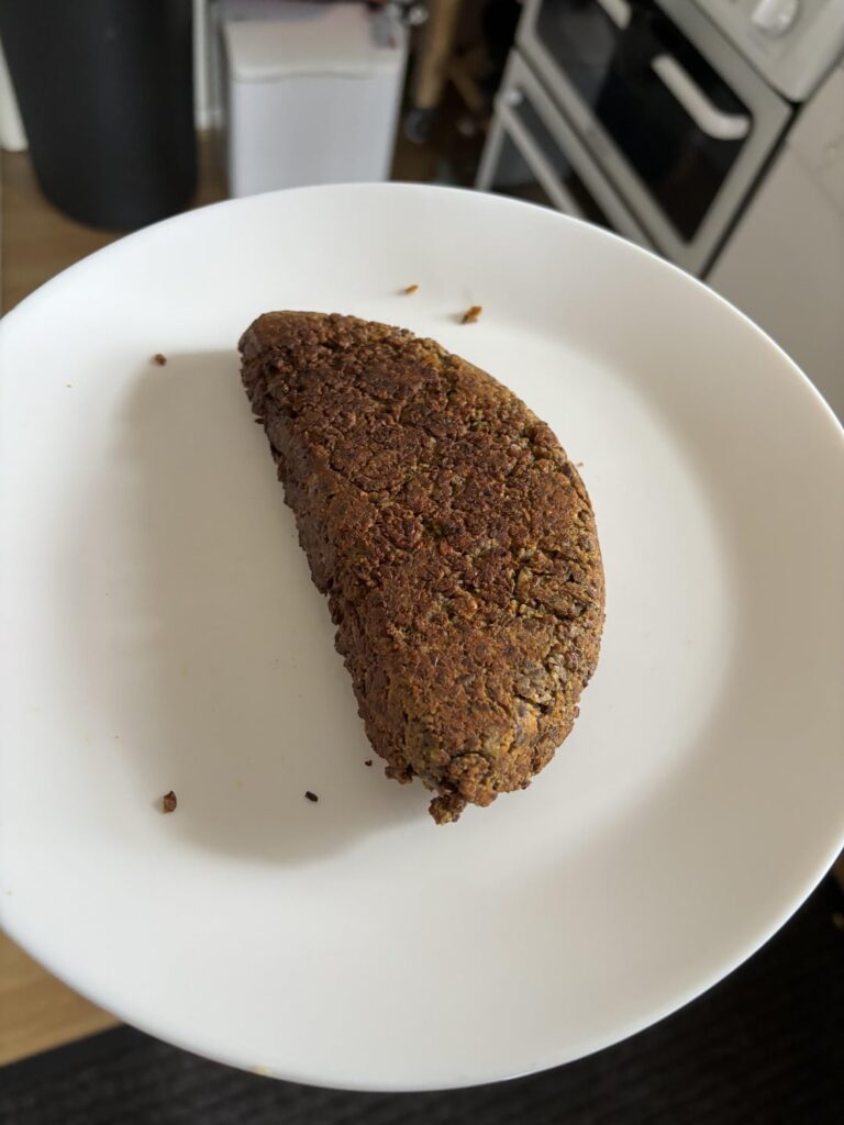 Keto mug bread attempt in an omelette maker - I replaced ground almonds with flaxseed