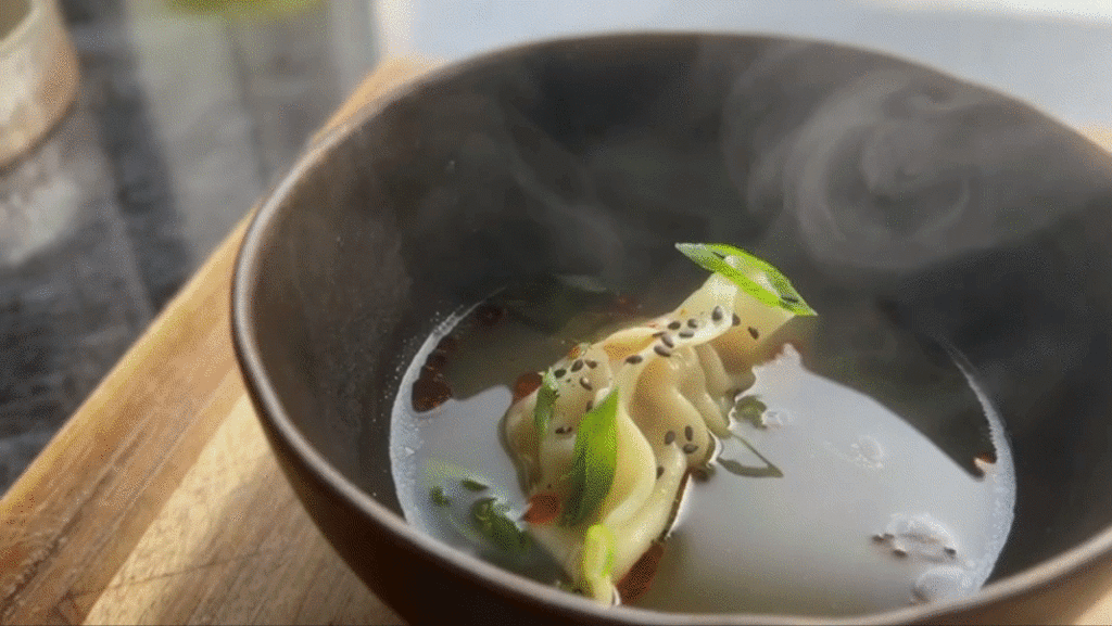 Shrimp & Pork Dumpling · Chickenbone & Sesame broth · Chili Oil (all made from scratch)