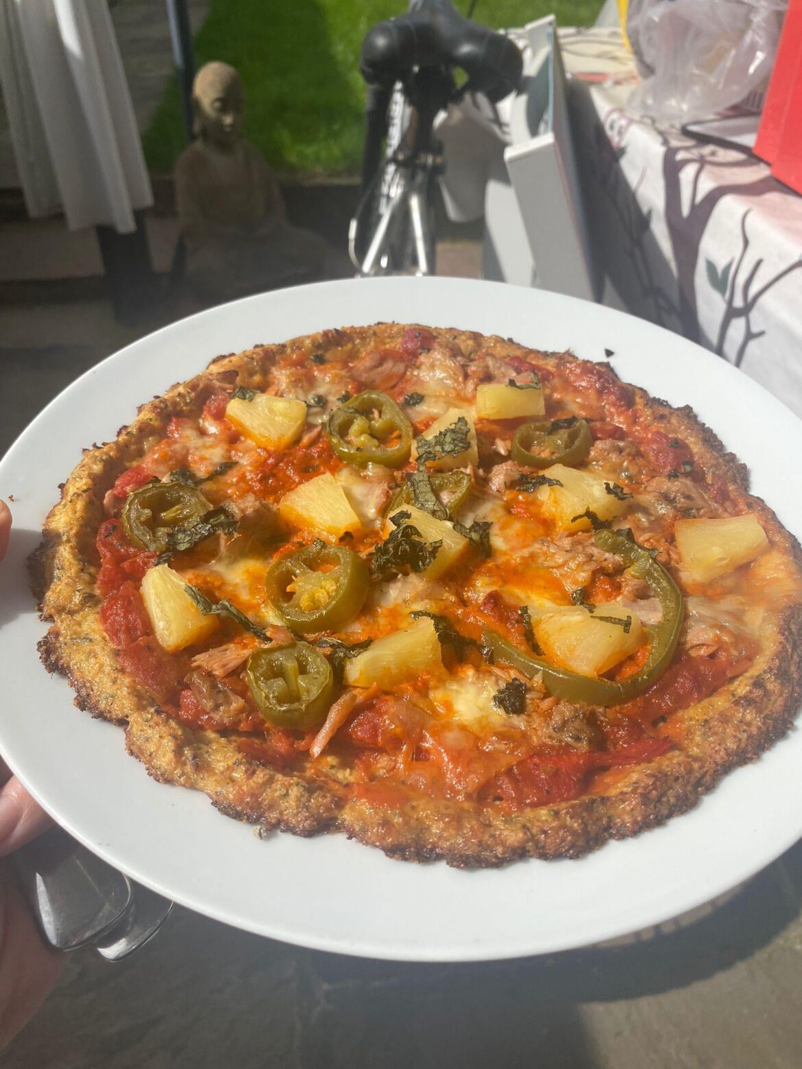 Cauliflower base and Pineapple with cheeky Jalapeños