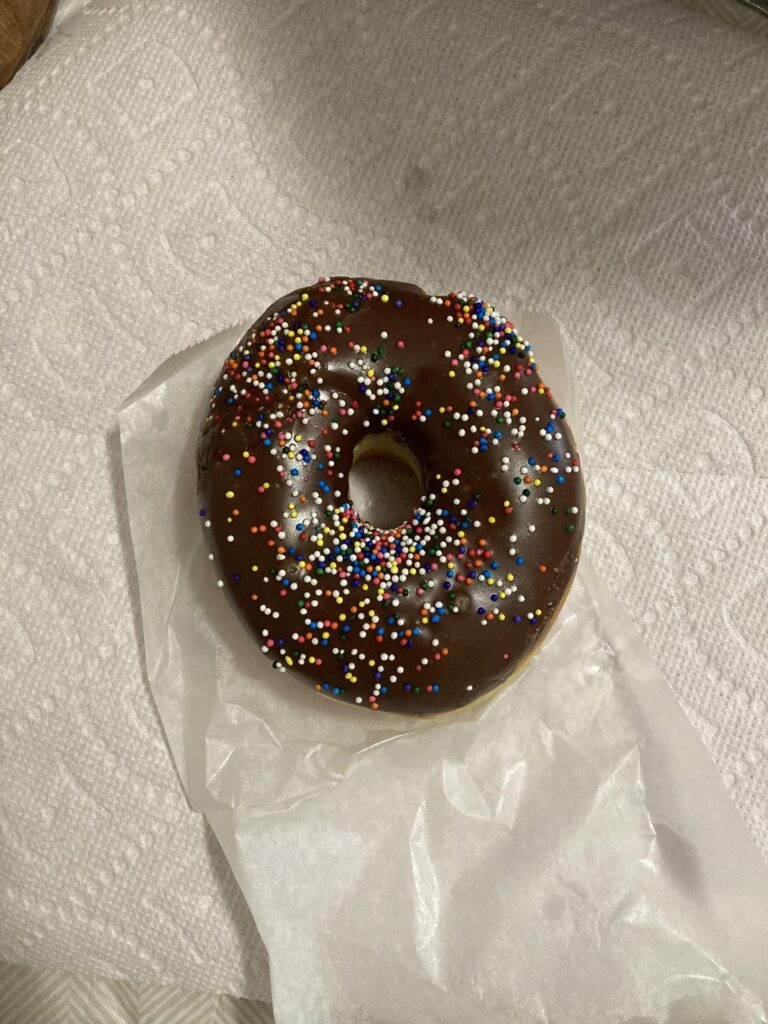 Calories in chocolate glaze sprinkle donut?