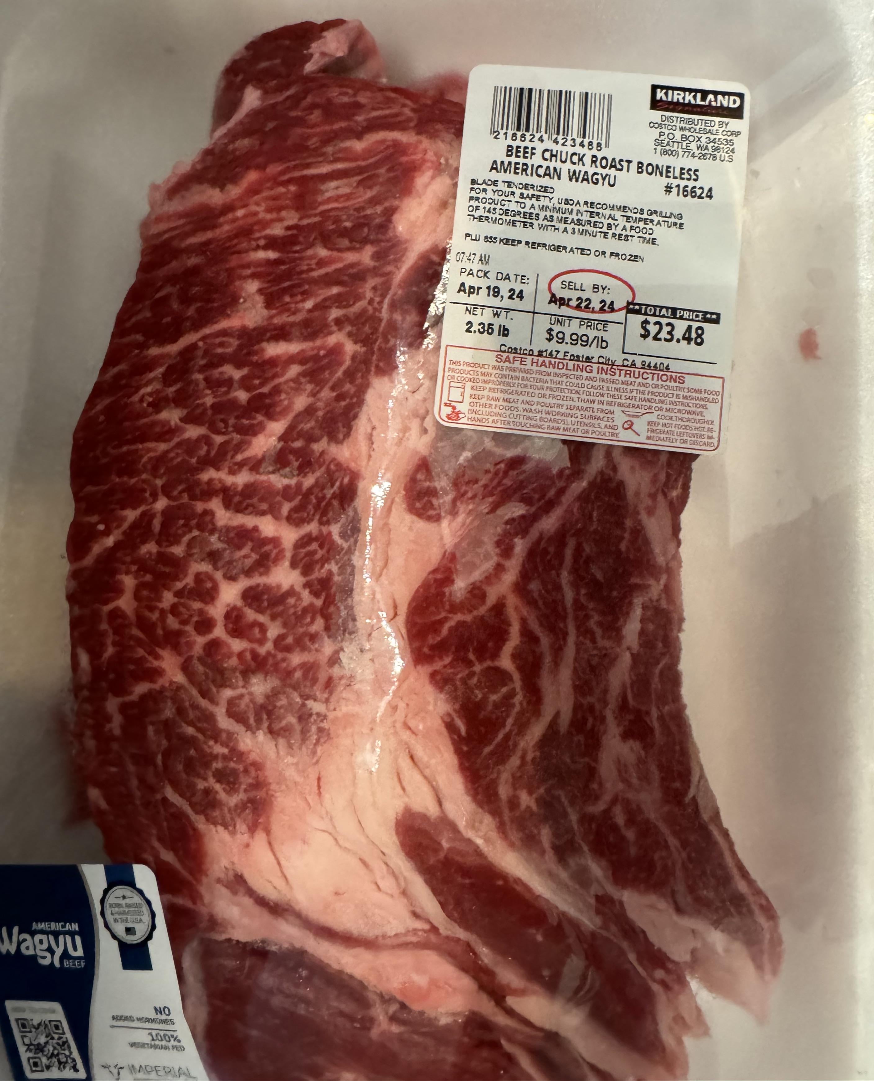 Costco Wagyu Chuck Roast Dining and Cooking