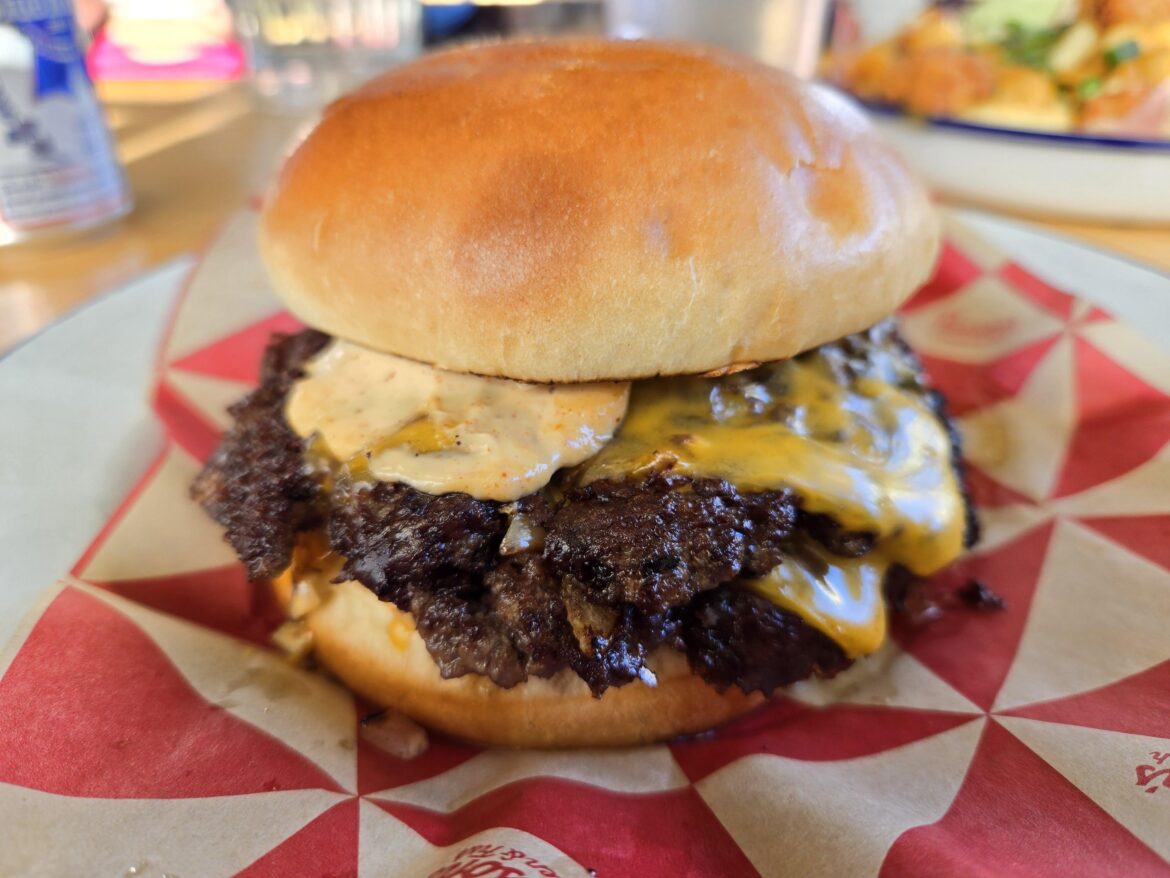 Delicious double smash from a LOCAL place that's not a large chain.