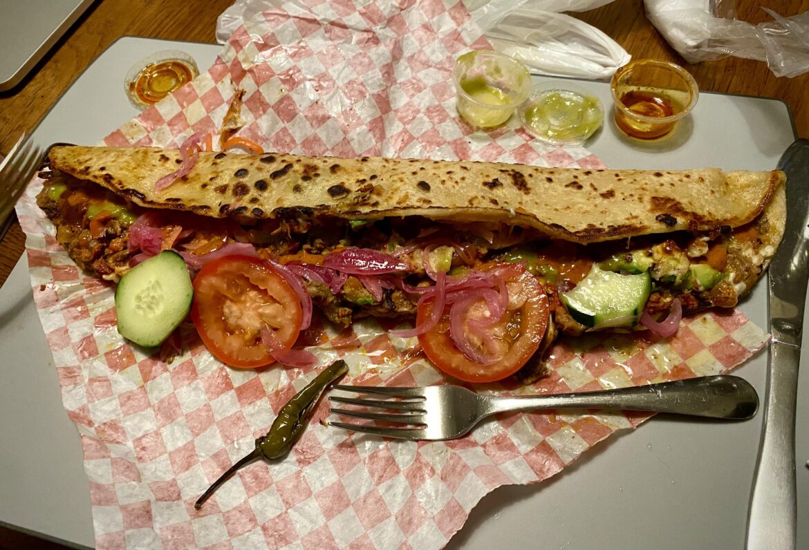 Machete from Doña Leova on N Lamar - $20 for 2 forks’ length of delicious food