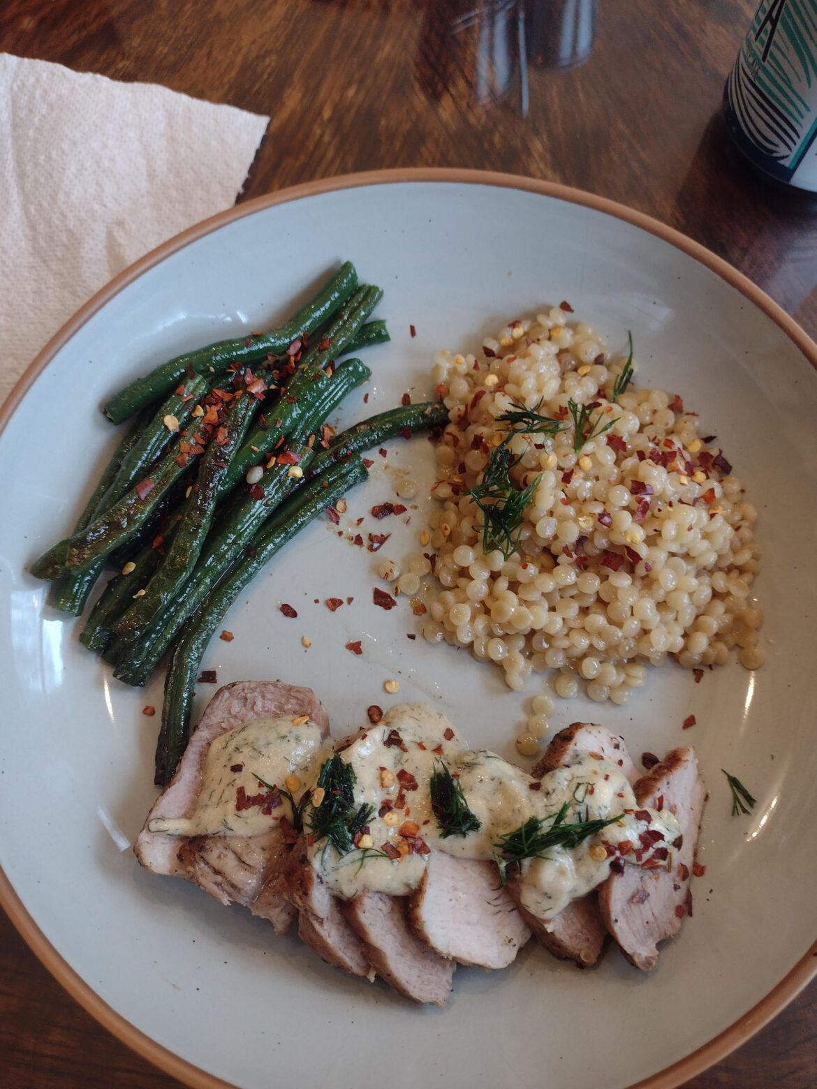 Pork with creamy dill sauce Pork with creamy dill sauce