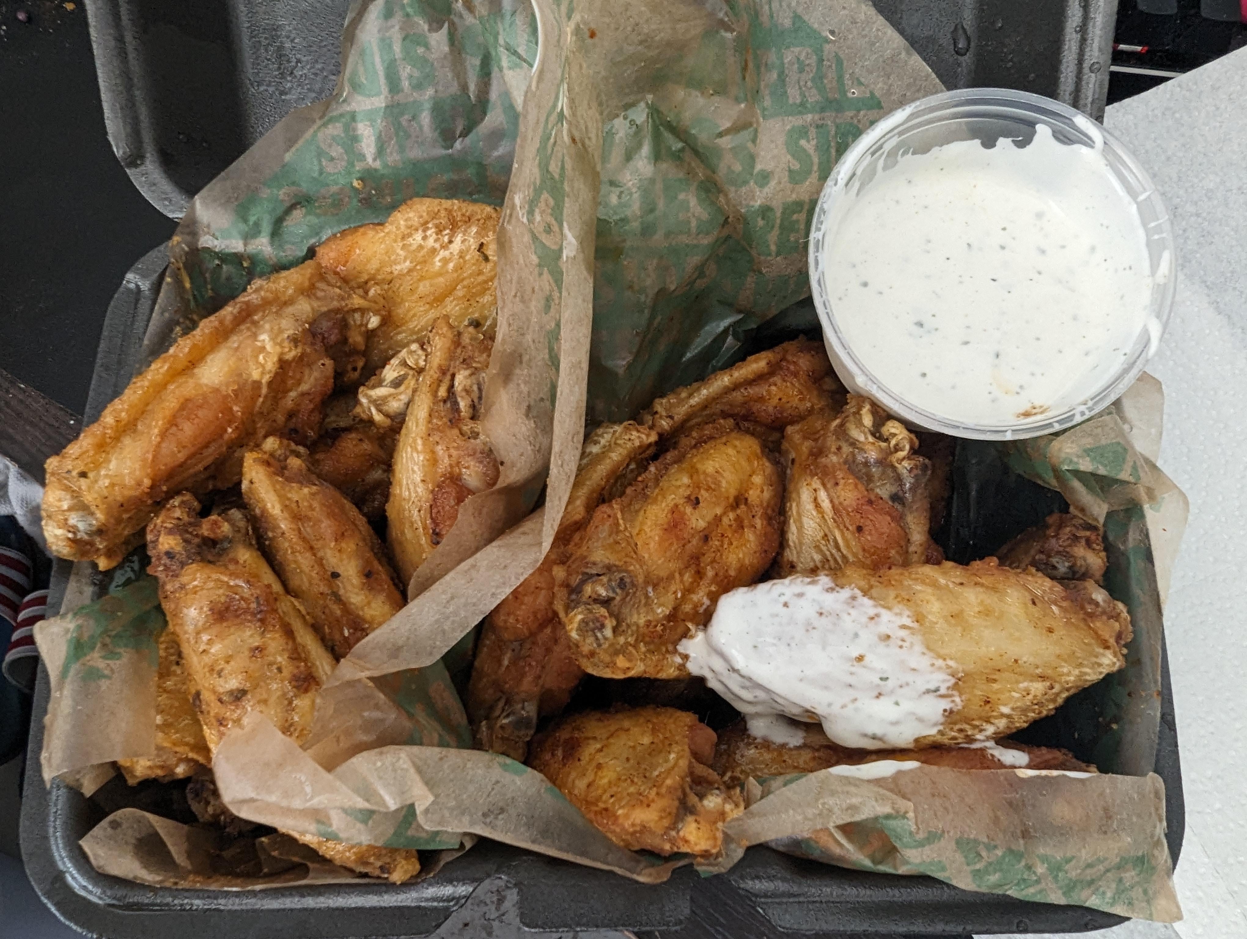 Wingstop, 10x Hot Honey Rub, 10x Lousiana Rub, all FLATS, ranch