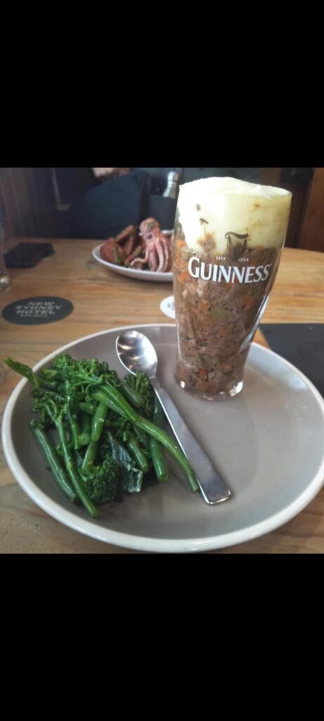 "Pint of shepherd's pie please mate"