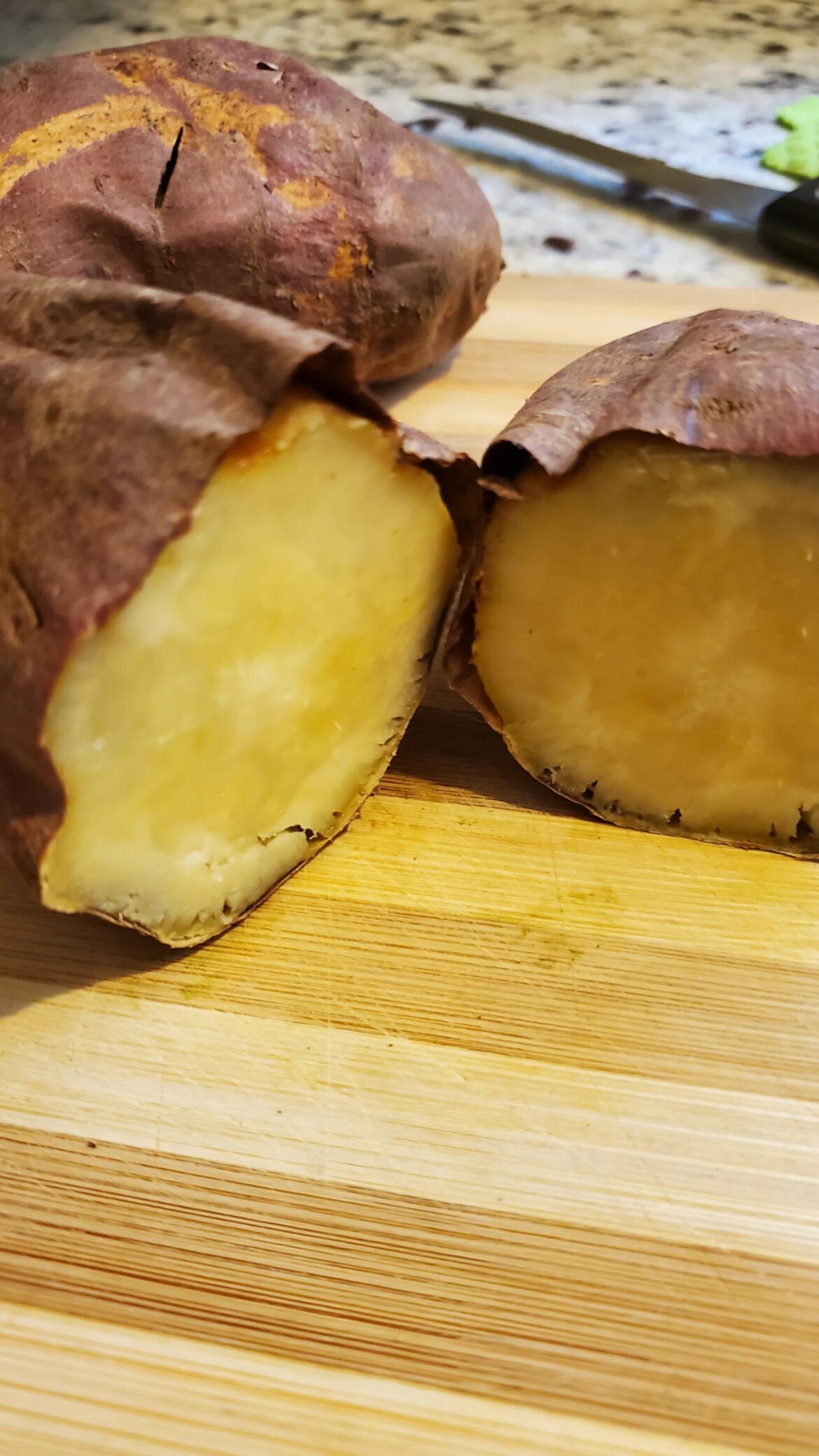 If you need something to snack or tie you over between meals, this roasted Japanese sweet potato or bam goguma will satisfy your needs.