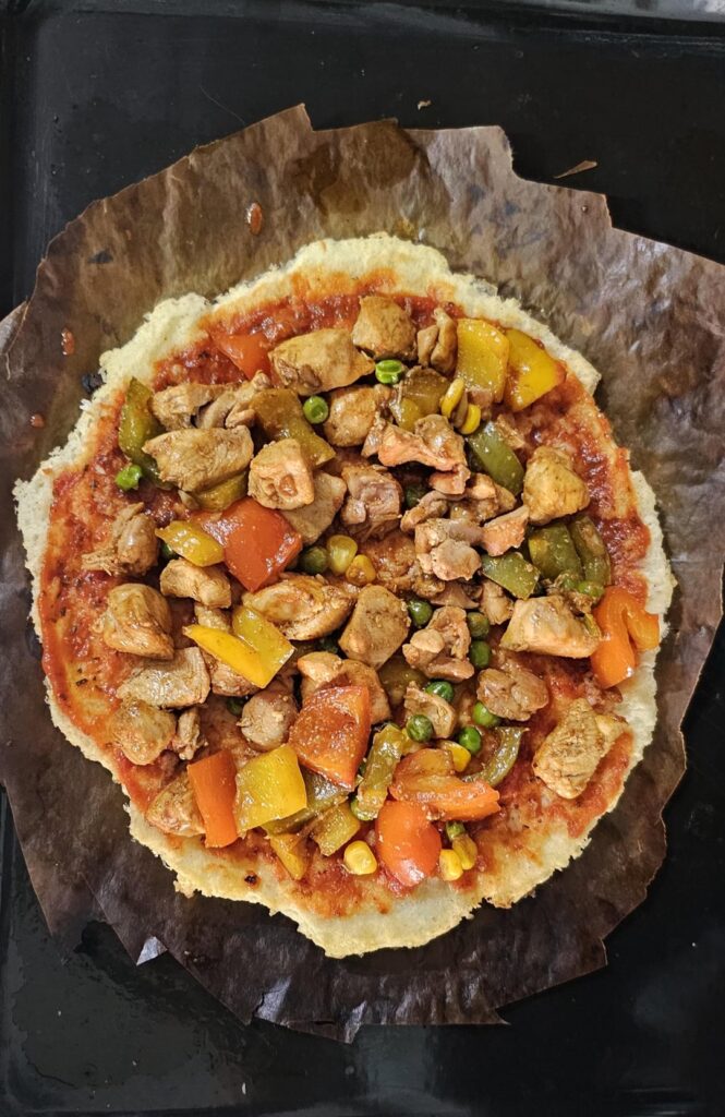 Overnight rice crust pizza