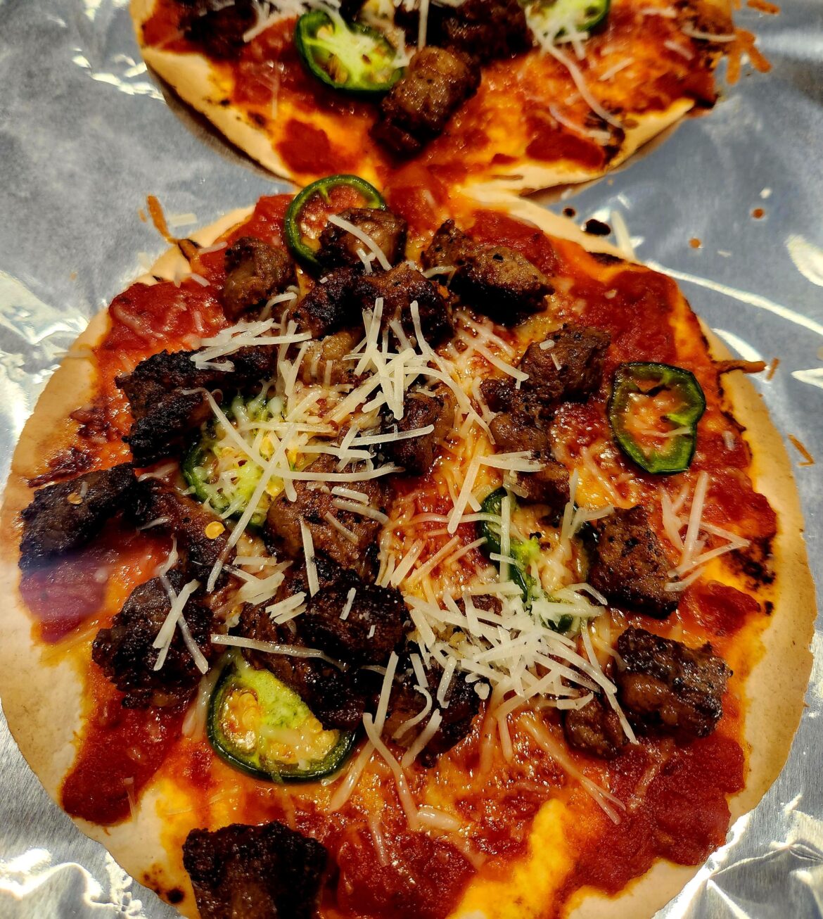 Rib eye pizza