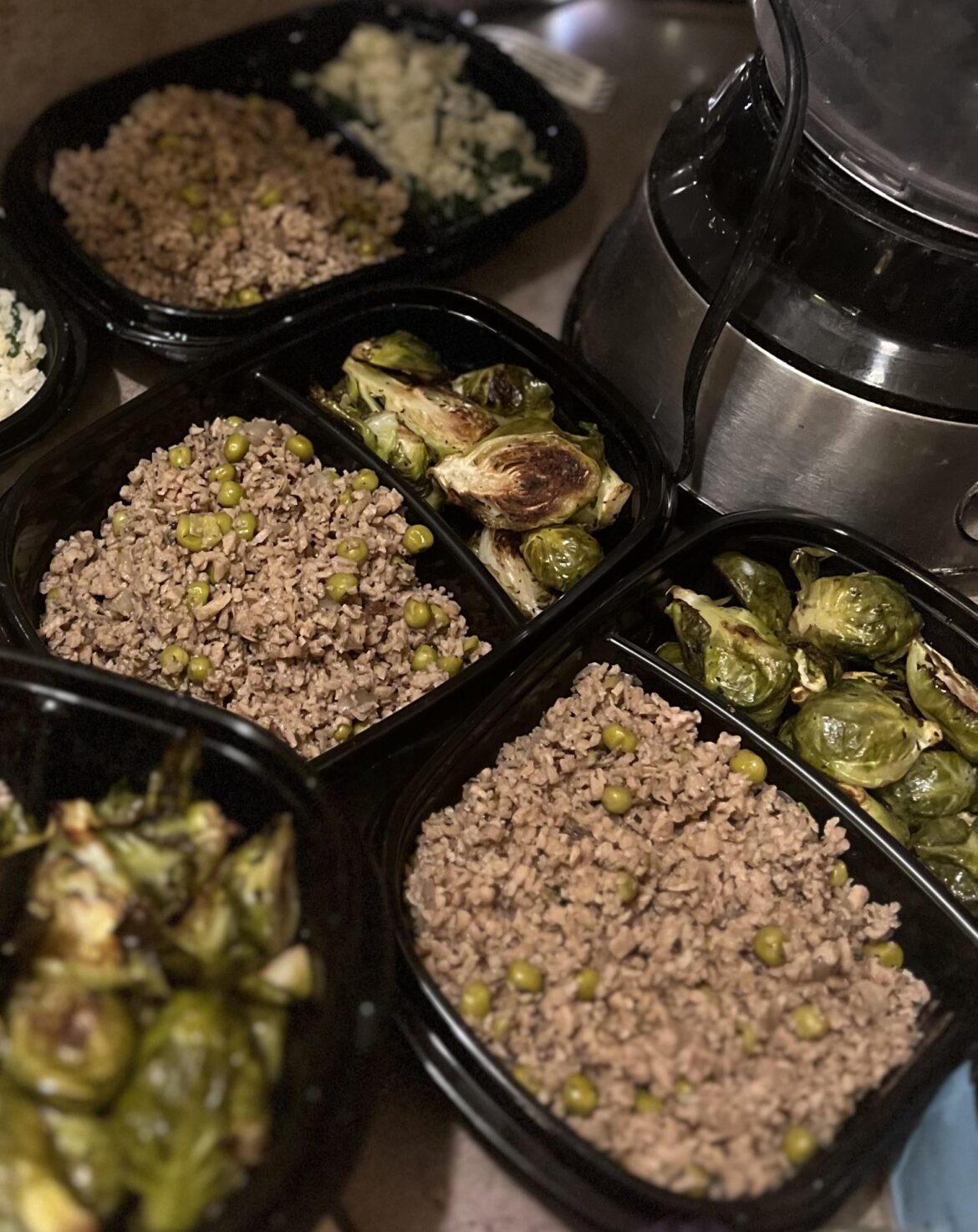 TVPEAS and roasted brussel sprouts 333 calories 35 G protein