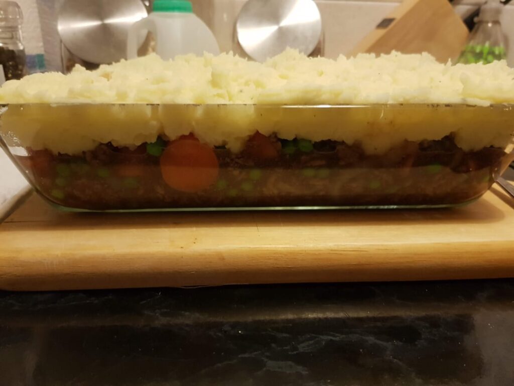 Cottage pie cross section