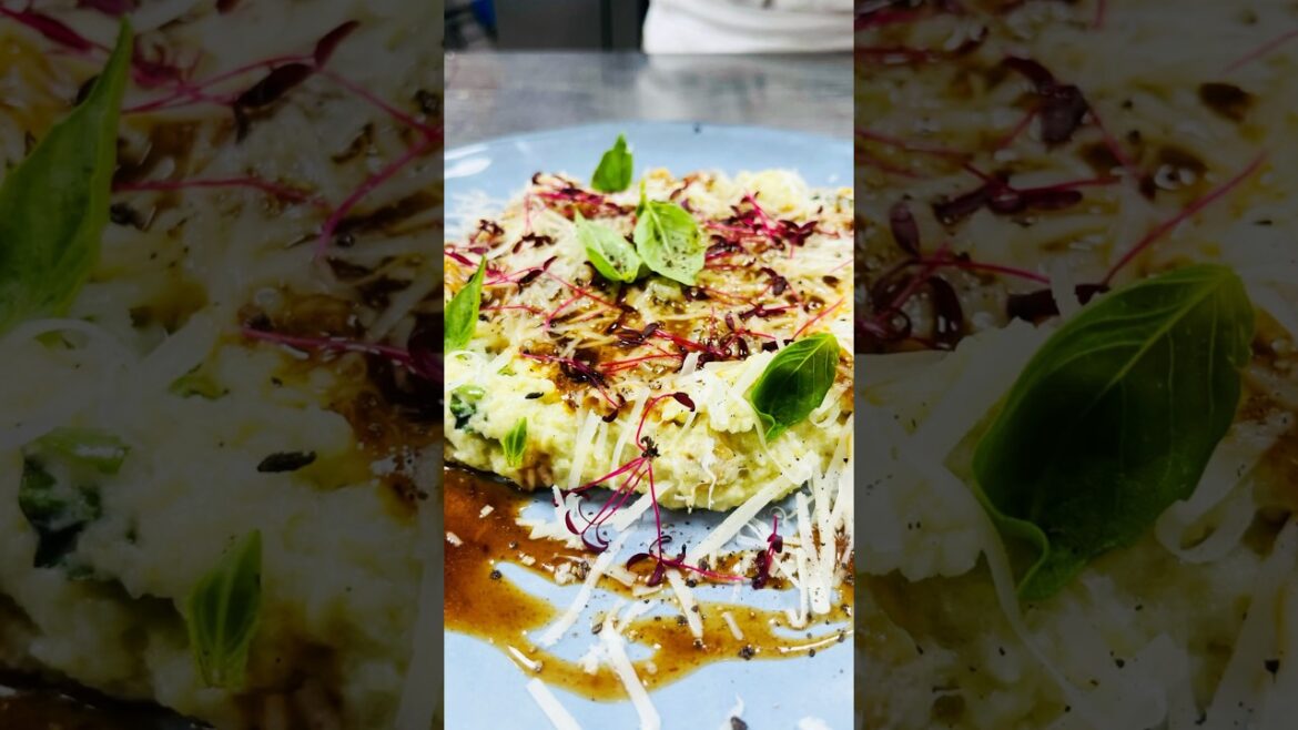 Creamy polenta with Walnut, Gorgonzola and Braised Lamb #polenta