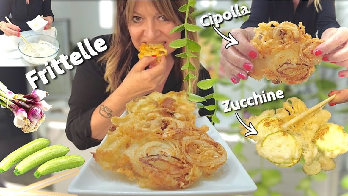 FRITTELLE CROCCANTI di ZUCCHINE E CIPOLLE in TEMPURA facili veloci ed economiche