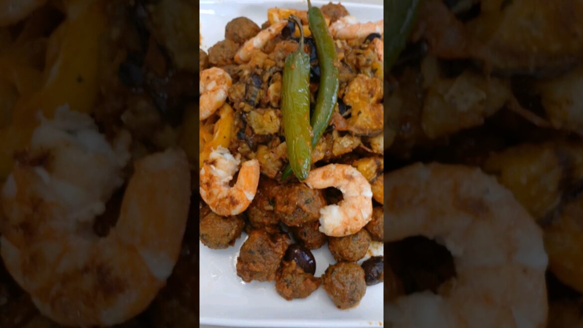 Fish balls and shrimp in Moroccan sauce