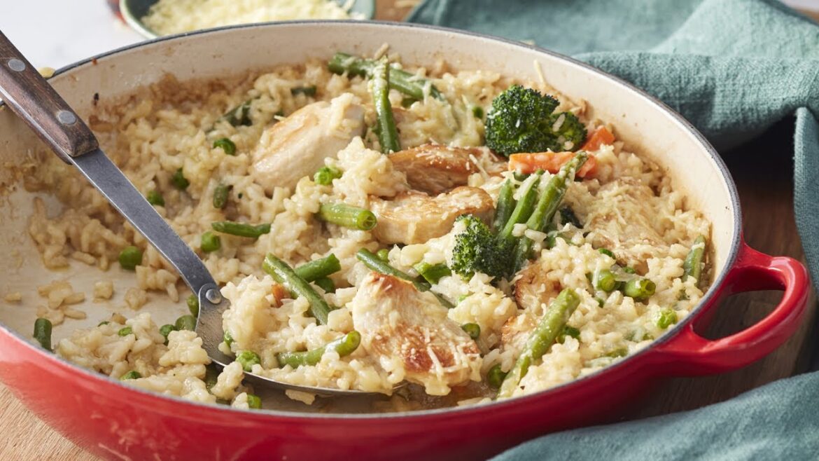 Oven Baked Chicken Vegetable Risotto