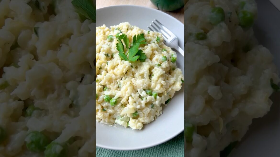 Lemon Pea Risotto | Oven Baked #familymeals