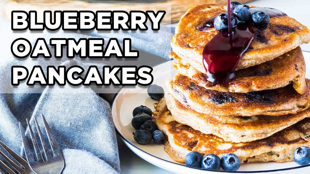 Fluffy Blueberry Oatmeal Pancakes | Healthy Pancake Recipes by MOMables ...