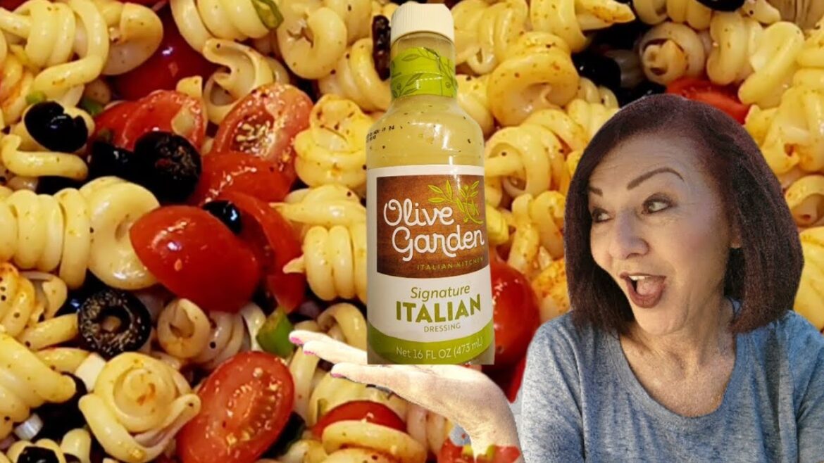Delicious Pasta Salad using Olive Garden Italian Salad Dressing.