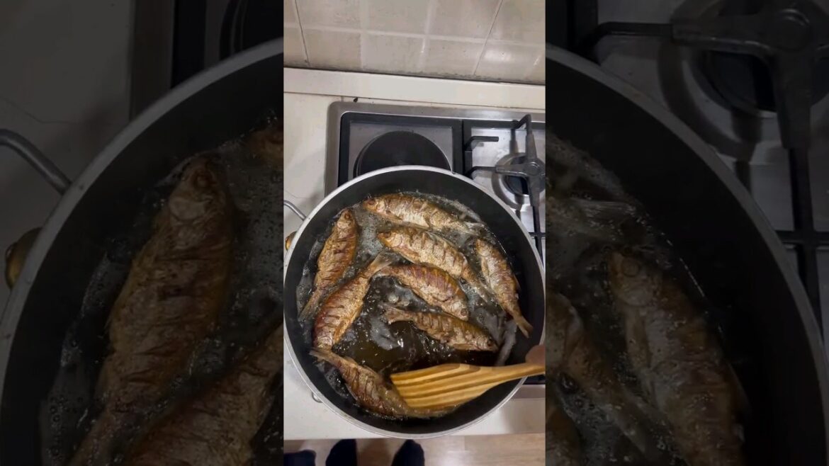 fried vobla with pomegranate onion salad